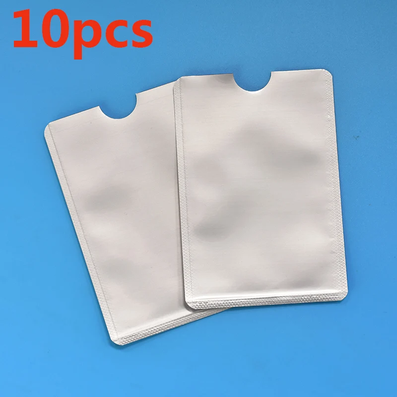 

10pcs Silver Anti Scan RFID Sleeve Protector rfid card protection Credit ID Card Aluminum Foil Holder Durable Quality
