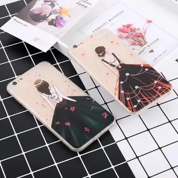

50pcs DHL beauty girl Back TPU soft Cases For iphone 6 6s 7 7plus Covers 3D matte cute Fashion Shell Cell Beautiful Phone Case