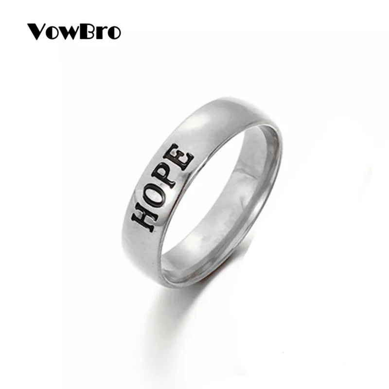 Wowbro Модные кольца с декоративной надписью золотого и серебряного цвета для
