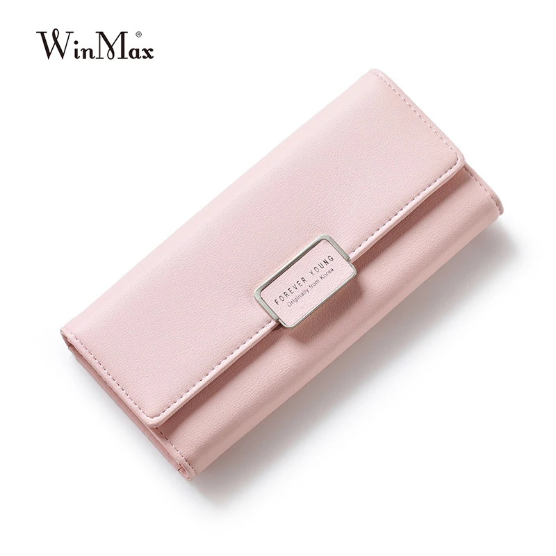 

Winmax 2017 New Elegant Leather Wallet Women red Fashion Ladies princess pink Change Purse cute long Hot Female Clutch Carteras