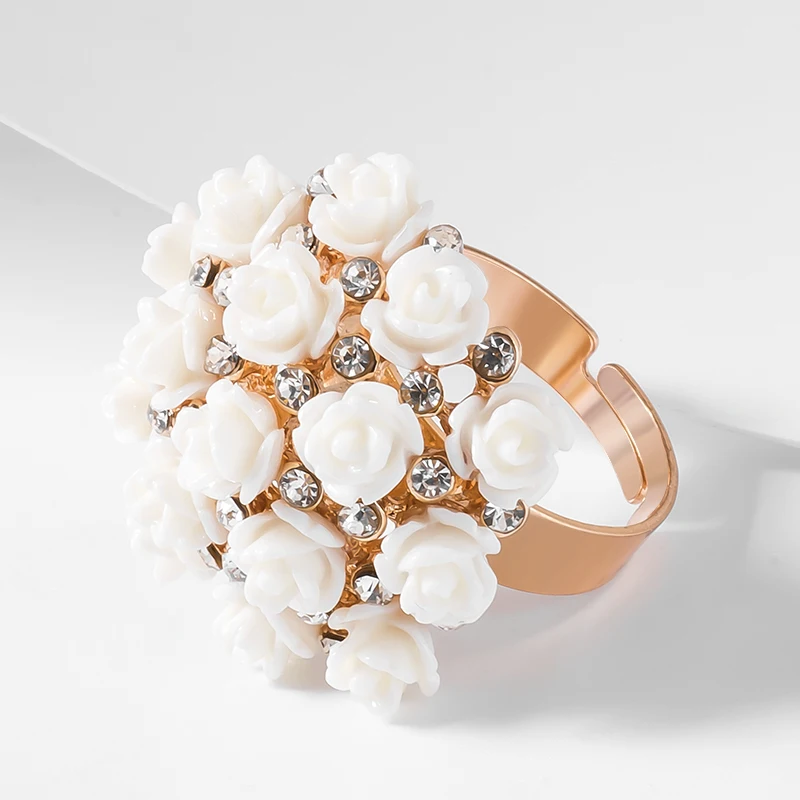 H: HYDE Высокое качество Горячая Цветущая эмаль цветок кольца Свадебные обручальные кольца для женщин ювелирные изделия