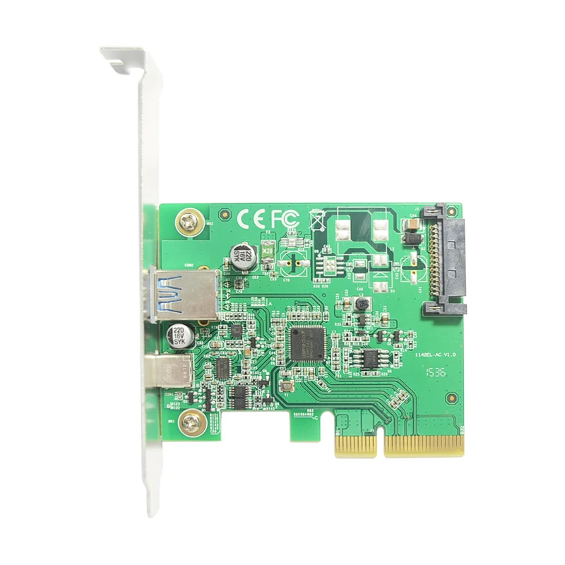 Desktop PCIe X4 Adapter Card To USB 3.1 Gen2 10Gbps USB-A TYPE-C ASM1142 Chip