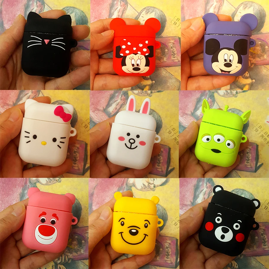 

3D Cartoon Minnie Soft Bluetooth Wireless Earphone Case For AirPods Protective Cover Accessories for Apple Airpods Charging Box