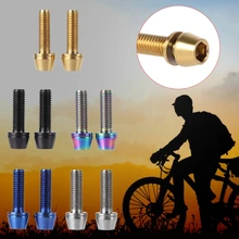 Keenso 6Pcs M5*16mm Bike Stem Screw Bicycle Stem Bolts Titanium Stem Bolt Fixed Stem Bolts for Mountain Bicycle Stem Parts Gold