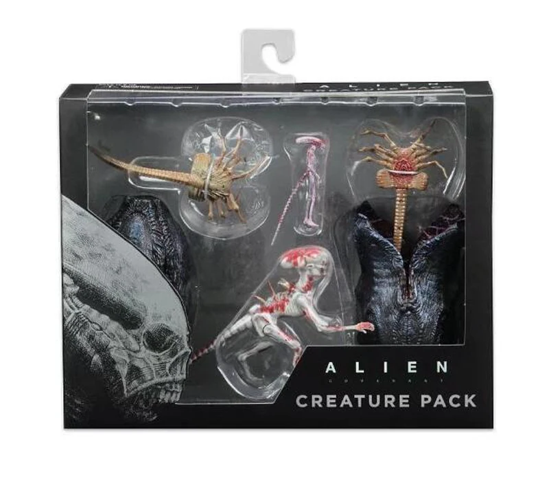 Movie AVP Aliens vs Predator Figure Series Alien Covenant Xenomorph Neomorph Creature Pack Toy Action Figures Model Toy Gift (9)