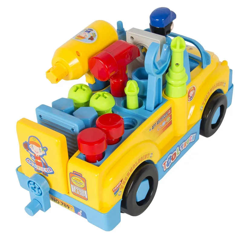 Fun Building Multifunctional Take Apart Toy Tool Truck with Electric Drill and Tools (5)