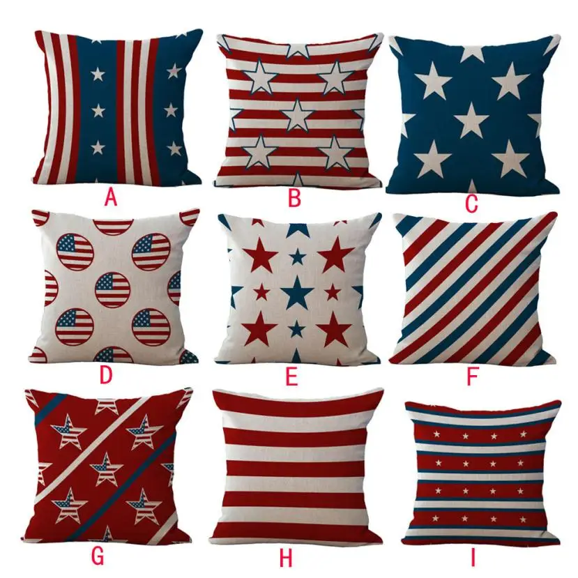 

2018 Pillow Case 45*45 National Flag Print Fashion Throw Pillow Cases Cafe Sofa Cushion Cover NEW Free Shipping NEW DE26