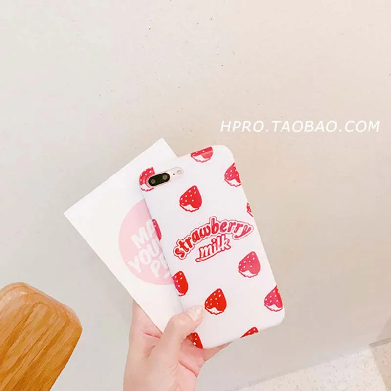 Новый розовый чехол для iPhone 6 6s с милым клубничным молоком 7 plus милый Дамский дом