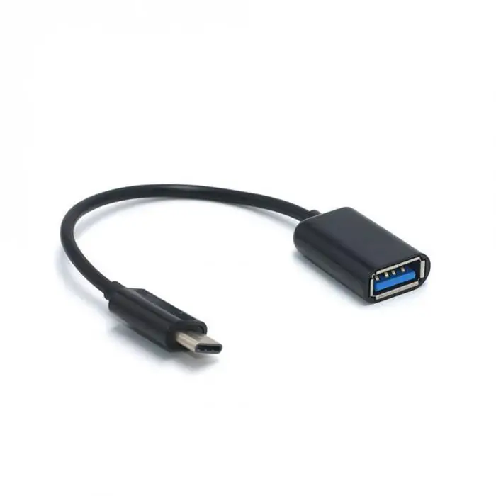 Чери USB C OTG адаптер type-C OTG Кабо для samsung galaxy s10 S10+ Xiaomi Mi 9 SE планшет ПК мышь USBC USB type C кабель зарядное устройство - Цвет: Черный