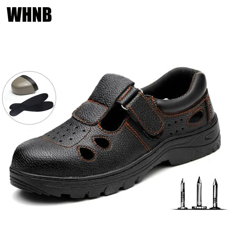 

Work Boots Women Large Hole Breathable Steel Toe Protective Safety Shoes Anti-collision Anti-piercing Lightweight Men Work Shoes