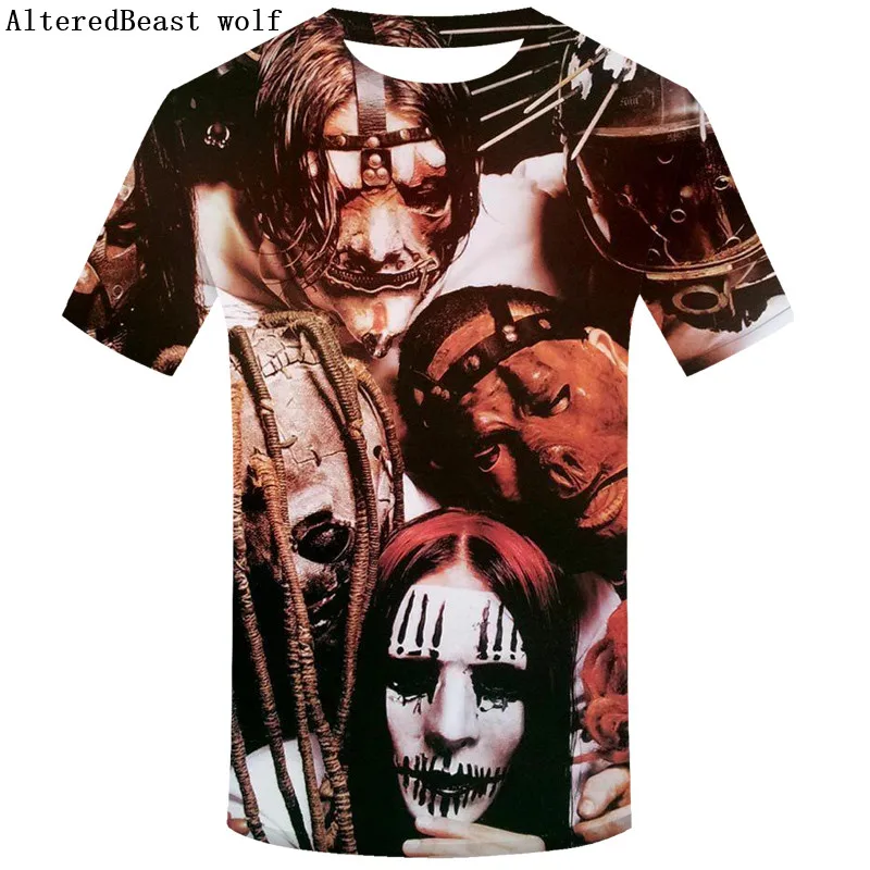 Брендовая Готическая футболка, футболка Slipknot, Панк футболки, рок футболка, принт, Мужская 3D футболка, короткий рукав, Мужская одежда, повседневная одежда