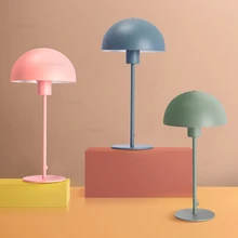 Современная железная Настольная лампа для гостиной, спальни, настольная лампа, железная абажур, прикроватная настольная лампа светло-розового, желтого, синего цвета, металлическая настольная лампа