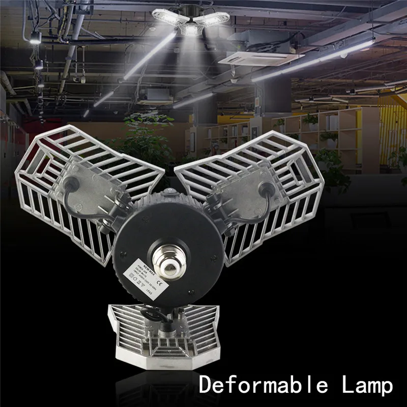 

LED Radar Deformable Lamp and Security Aluminum Ceiling Light E27 60W High Brightness lighting for Garage Warehouse Workshop