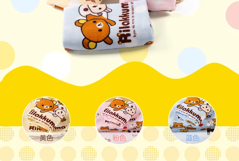 Дисней Rilakkuma милый мультфильм хлопок квадратный шарф для девочек и мальчиков мягкие и дышащие маленькие полотенца