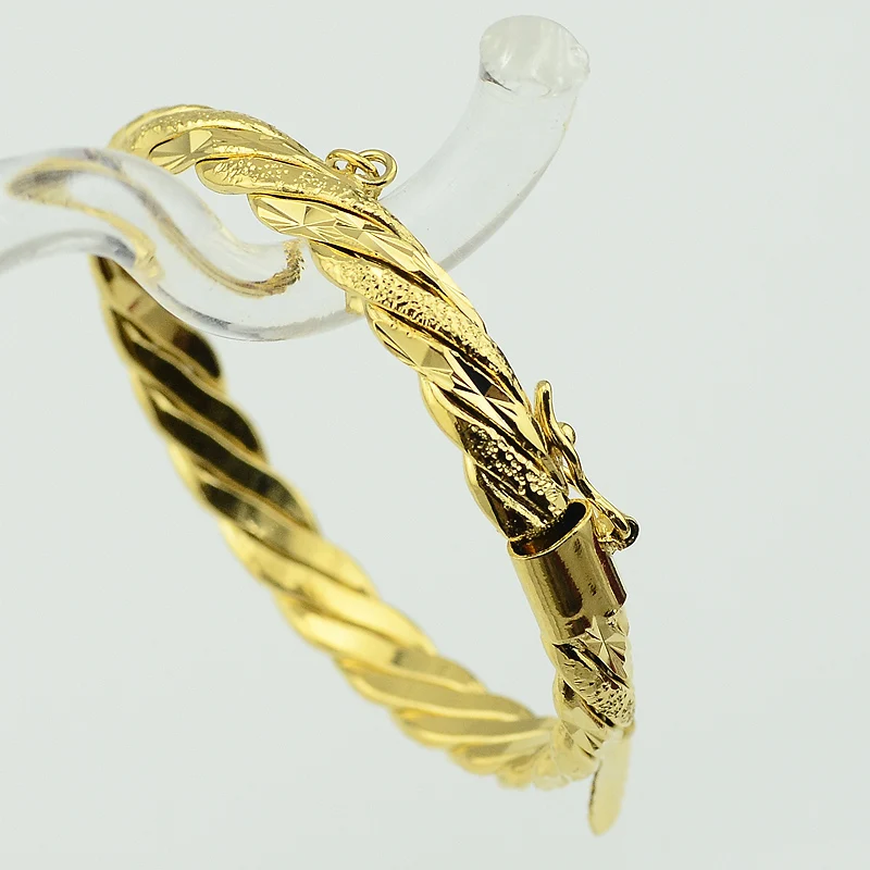 

2 Style 6MM DIA.43MM Gold Color Filled Bangle Jewelry For Kids Daring Baby Small Bell Bangle Jewelry