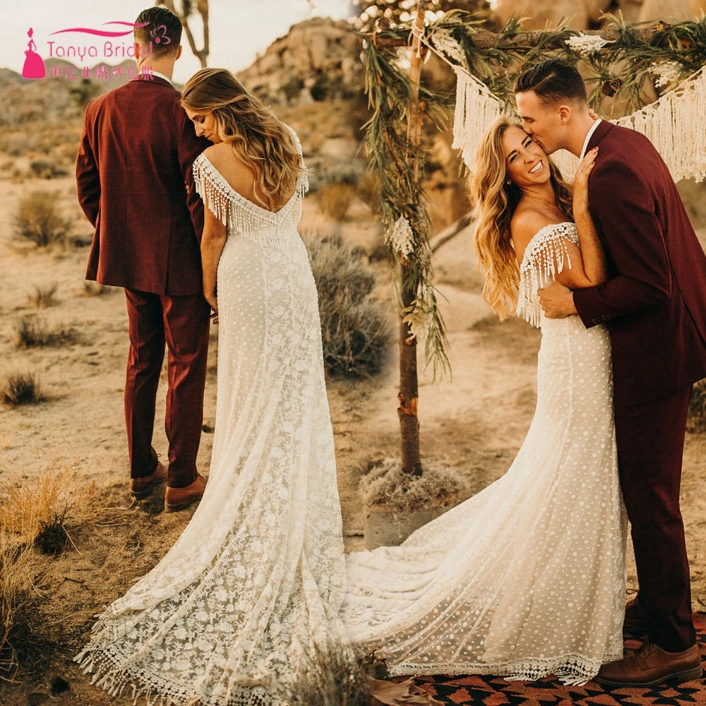 bohemian forest wedding dress
