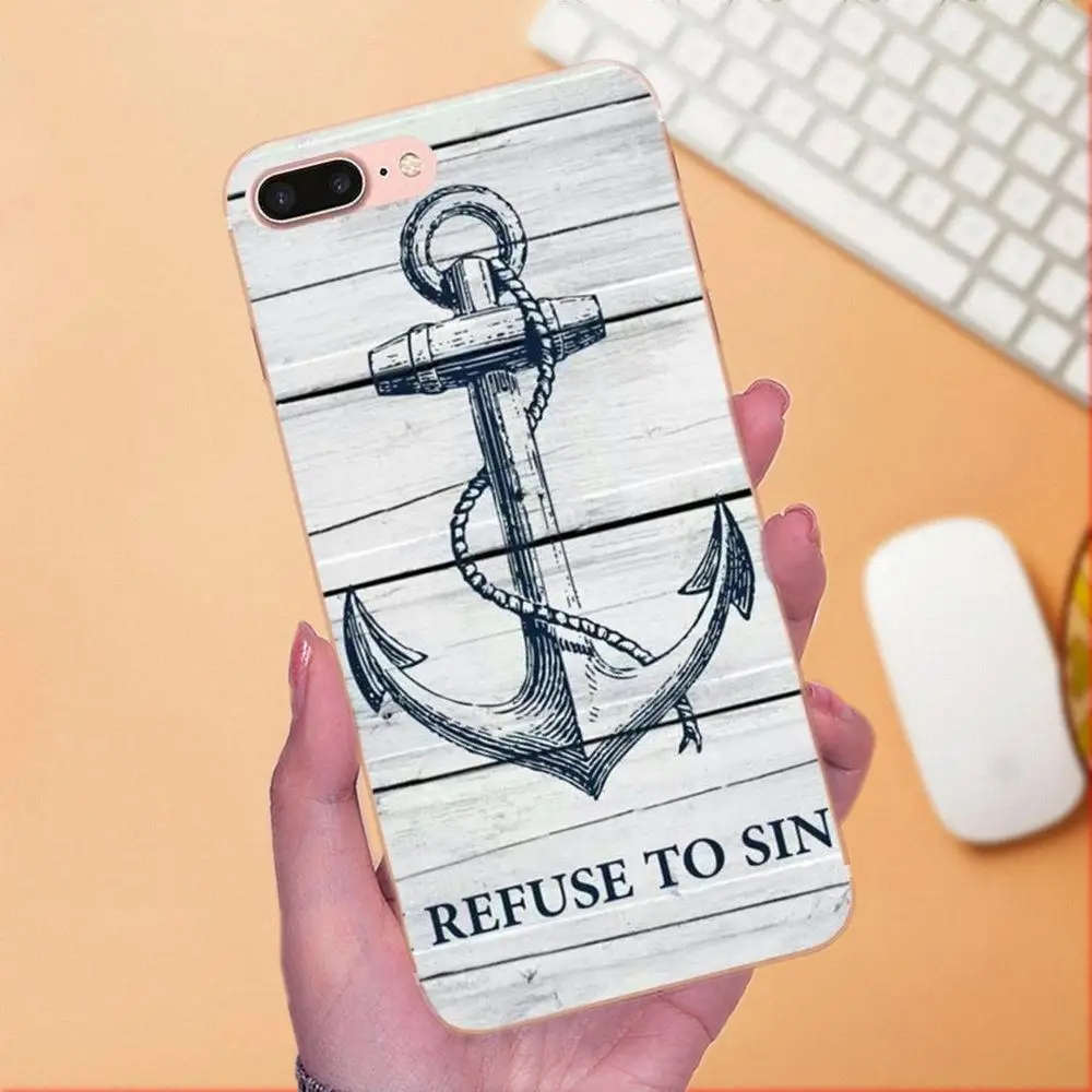 Мягкий чехол якорь лодка синее сердце полоса Топ для Xiaomi Redmi Note 2 3 3S 4 4A 4X 5 5A 6 6A Pro