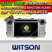 WITSON Quad Core Android 5.1 CAR RADIO for TOYOTA HILUX 2012 AUTO RADIO STEREO+CAPACTIVE SCREEN+DVR/WIFI/3G+DSP+RDS+16GB flash
