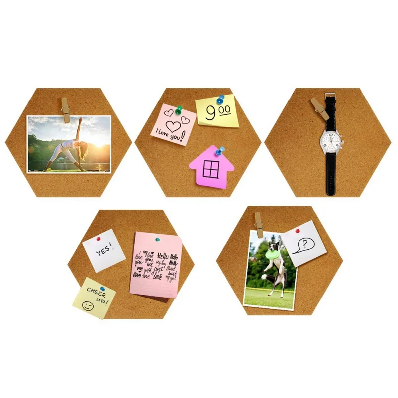 

Nordic Style Message Wood Frame Bulletin Cork Board Home Hexagonal Square Circle Photo Wall Decor Office Home Decoration