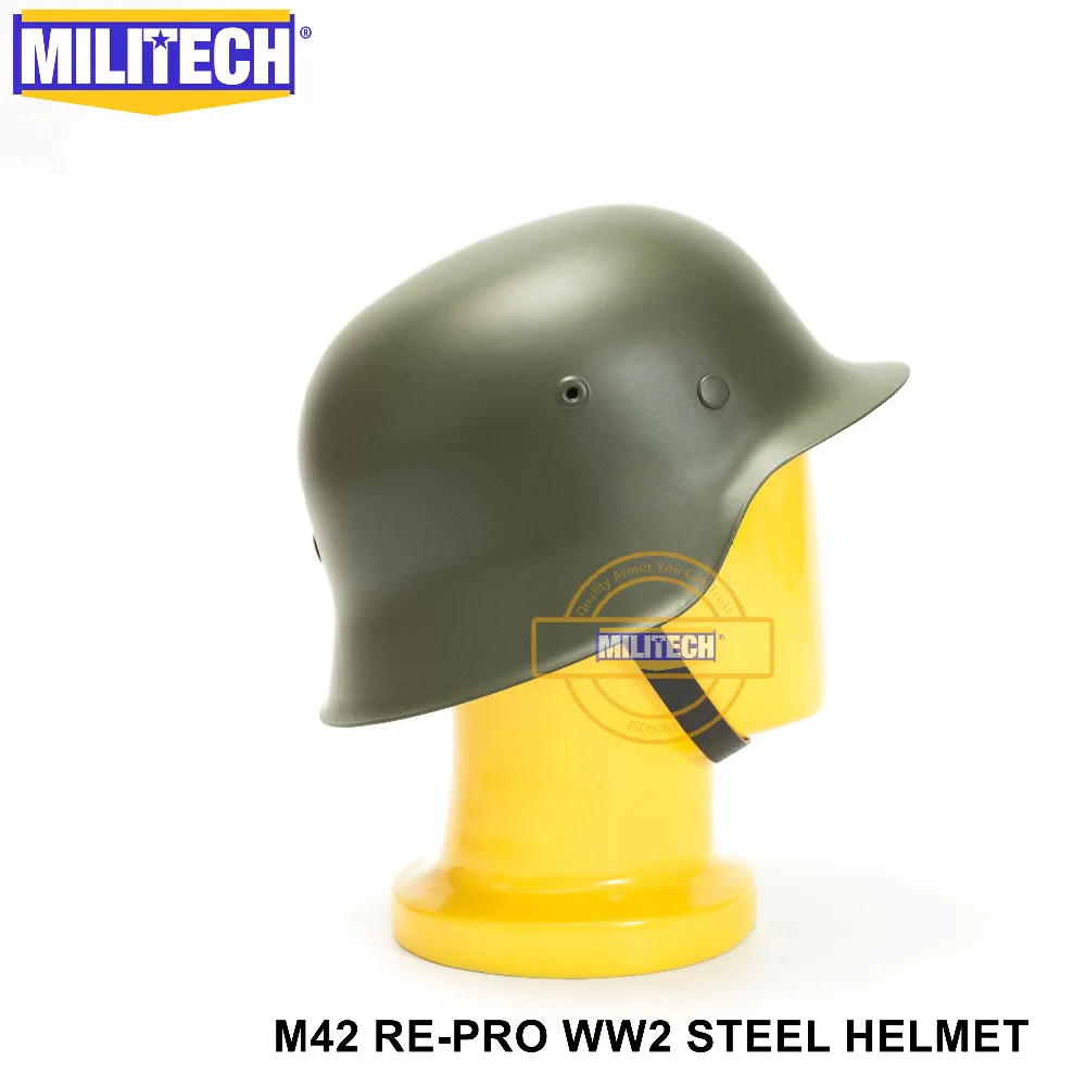MILITECH OD WW2 немецкий M42 Стальной шлем WW II M42 Repro немецкий шлем мотоциклетный защитный шлем 2 мировая война коллекционный шлем