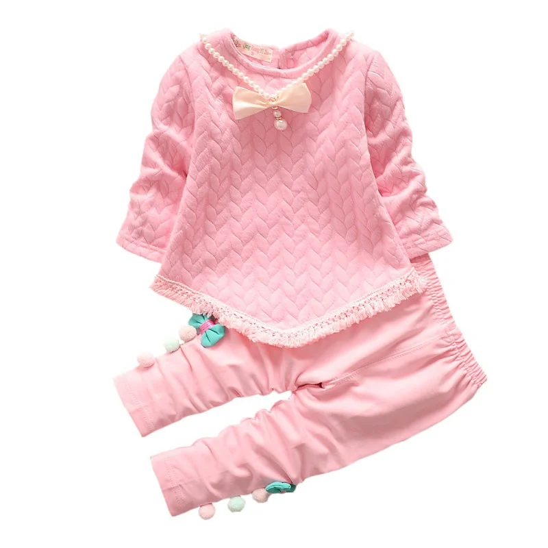 Одежда для маленьких девочек, Модный комплект одежды для маленьких девочек, теплый свитер, блузка, брюки, осенняя одежда для малышей