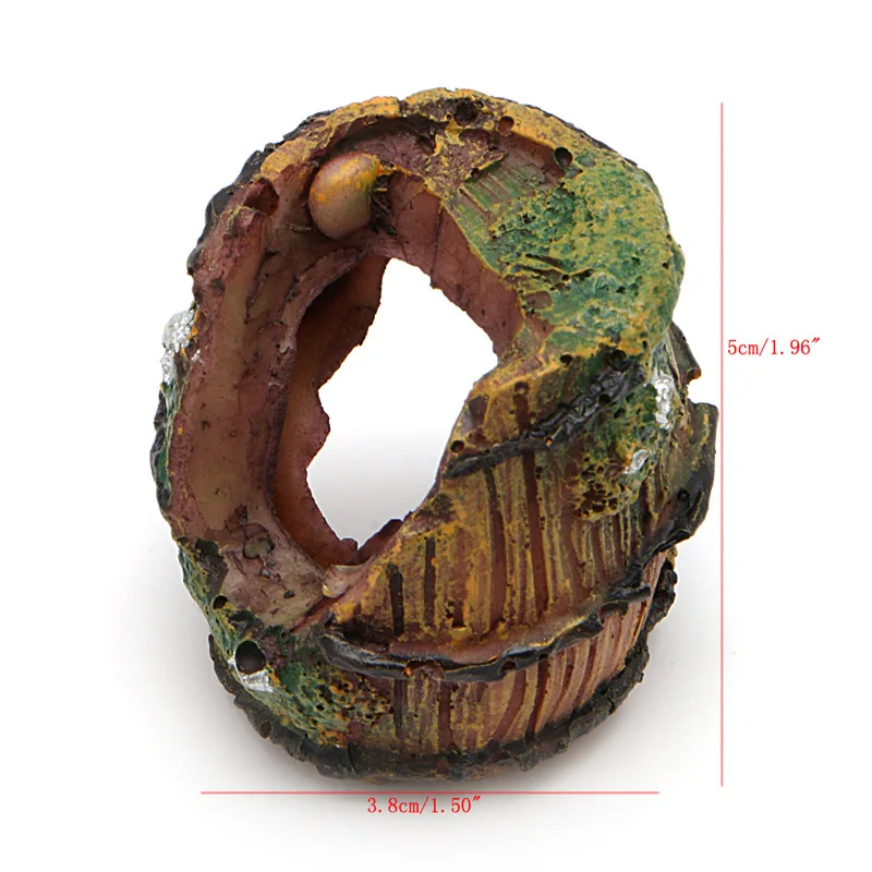 Баррель Аквариум рыб смолы украшение пещера озеленение интерьера-Y102 - Цвет: Серый