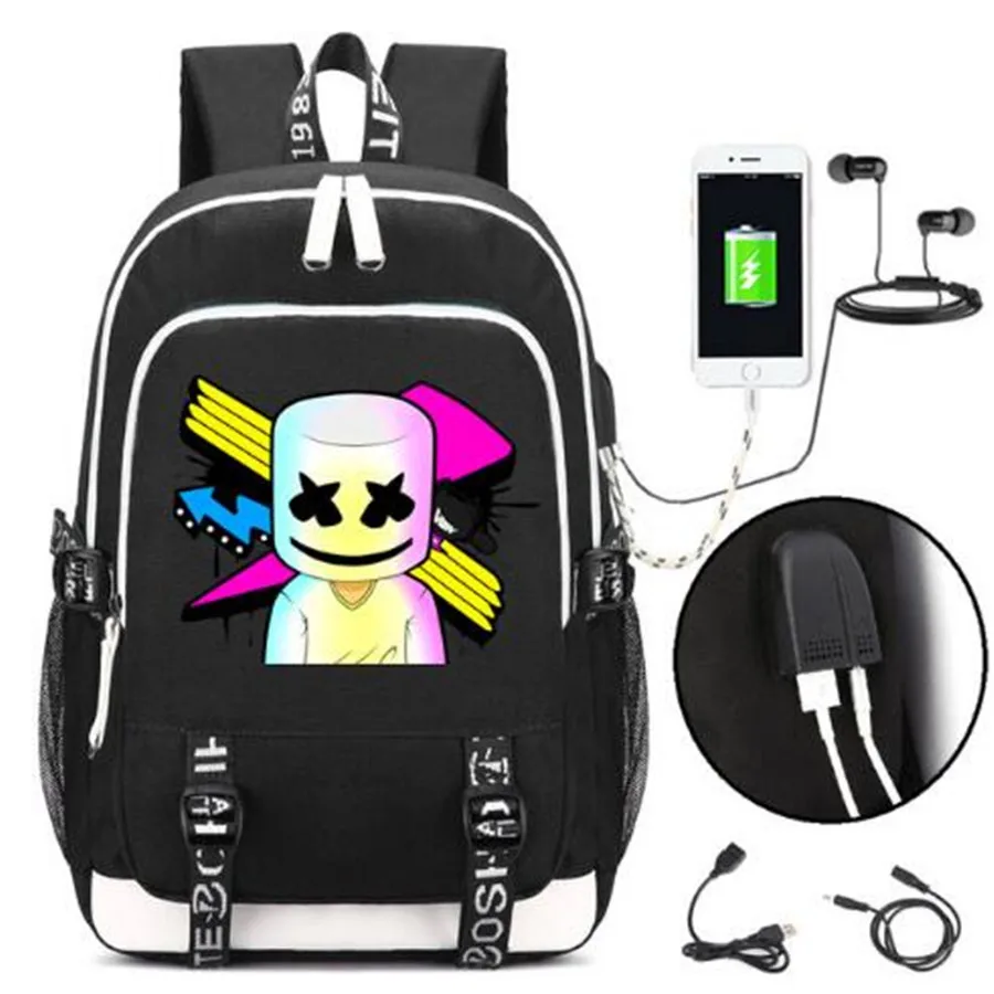 Style 4 Twenty One Pilots рюкзак сумка w/USB модный порт замок на молнии Подростковая школьная дорожная сумка для ноутбука подарки - Цвет: Style 4