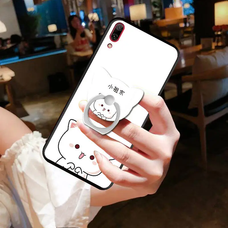 Huawei Y7 Pro 2019 чехол креативный из ТПУ/силикона с кронштейном кольцо все включено для
