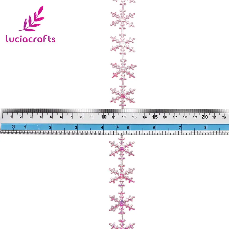 Lucia crafts 2 5 мм блестящая Снежинка кружевные ленты с отделкой декор для шитья сделай