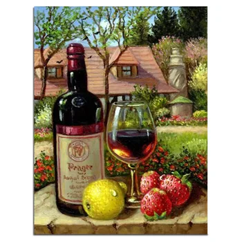 

"Still Life Fruits & Wine"5D DIY Diamond Painting Full Square Diamond Embroidery Landscape Picture of Rhinestones Mosaic Picture