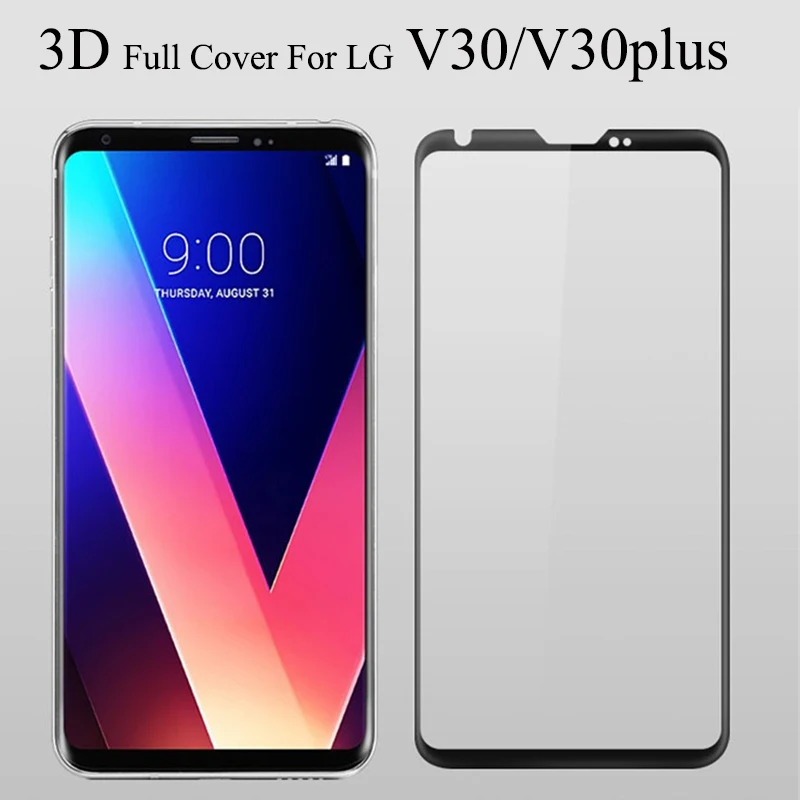 

V30plus Glass 3D Full Cover For LG V30 Plus V30 Tempered Glass Screen Protector For LG V30plus