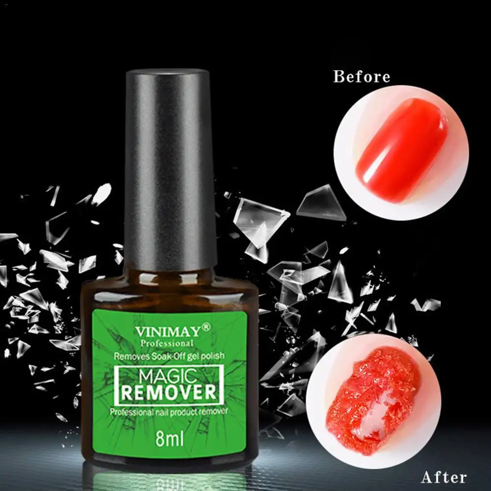 8ml VINIMAY Magic Nail Polish Remover Professional Quick Remove Nail Polish Burst Magic Glue Removes Soak-Off Gel Manicure Tools