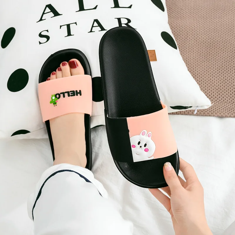 

Cute cartoon Summer Slippers Women Non-slip bathroom Comfortable ladies slippers beach slides chinelo pantuflas Pantofle domowe