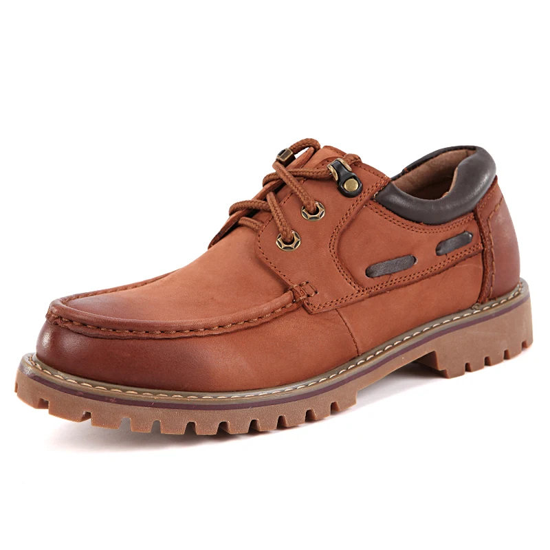 

Nice New Arrival Genuine Leather Male Boat Shoes High Quality Full Grain Leather Low Top Lace Up No-Slip Men Tooling Shoes