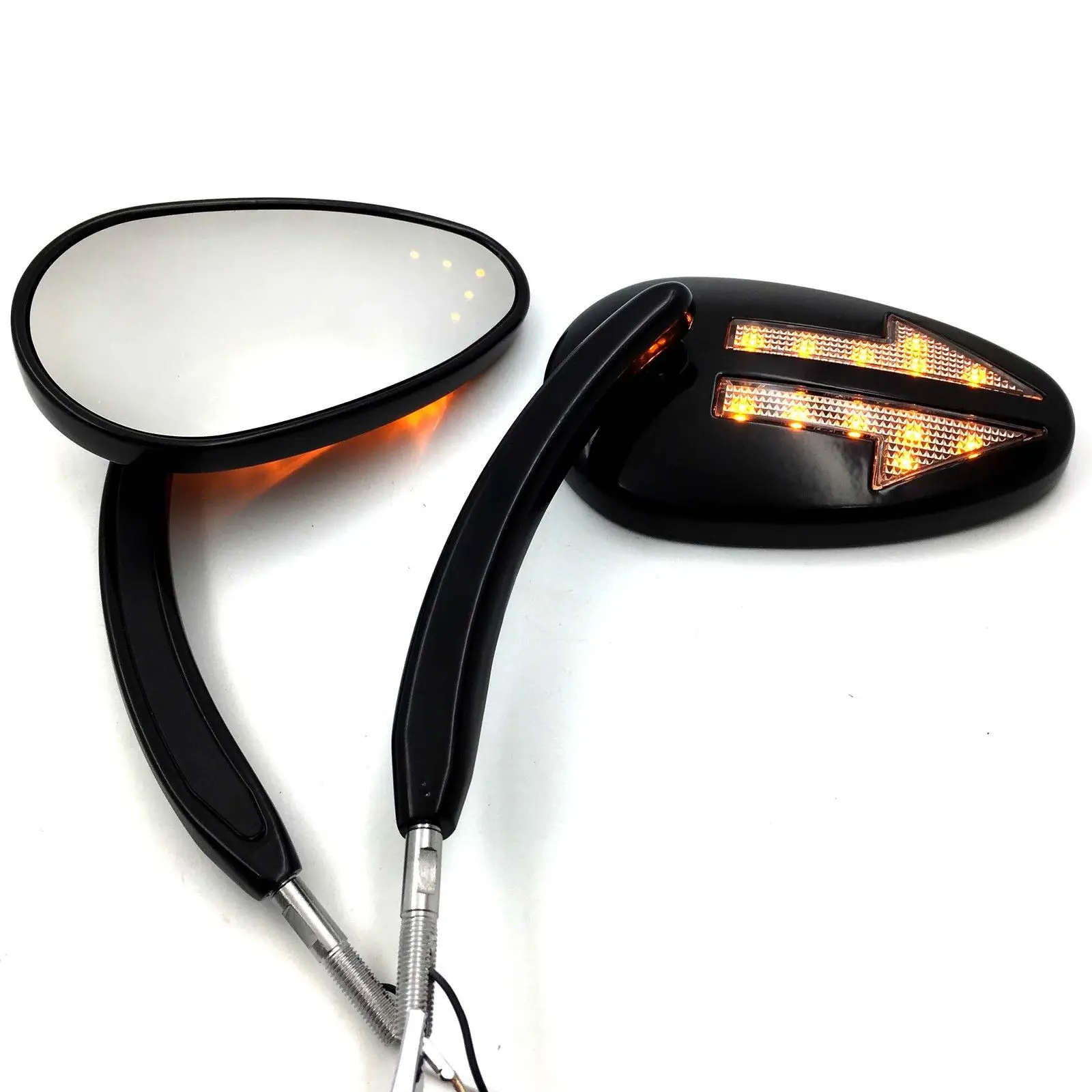 

Black LED Turn Signal Mirror For Harley Dyna Super Glide FXD Custom FXDC Street Bob 1997-up 2016 2015 2014