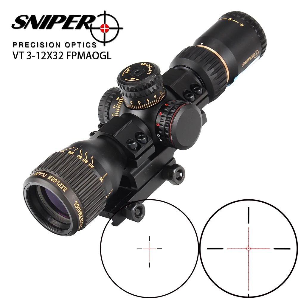 SNIPER VT 3 12X32 Compact First Focal Plane Hunting Rifle Scope Glass