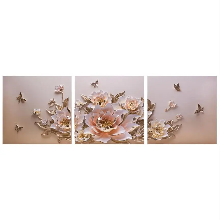 Минималистичный роскошный рельефный 3D Настенный цветок пиона, украшение из смолы, украшения для дома, гостиной, настенные фрески, аксессуары