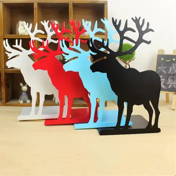 

Coloffice 2PCs/set book holder for reading Creative Cute elk metal bookends restoring ancient way Desktop School Office Supplies