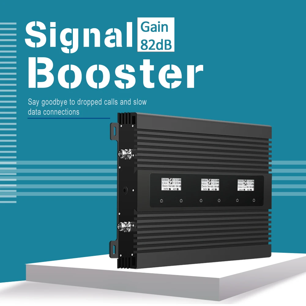 New Smart Amplifier UMTS B1 B3 B5 Cellphone Cellular Repeater 82dB Gain 850 1800 2100 CDMA DCS WCDMA 2G 3G 4G LTE Signal Booster
