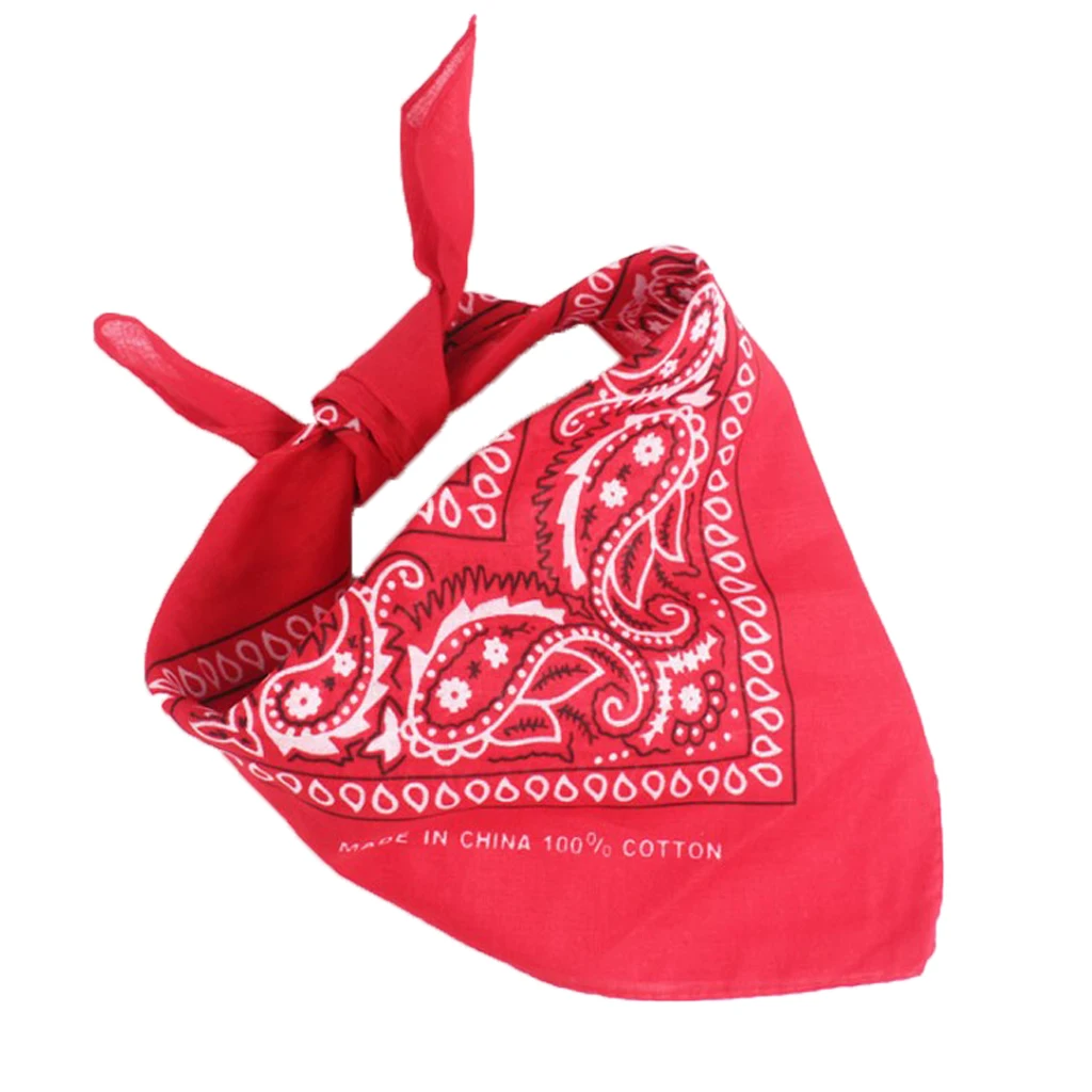 100% Cotton Fashion Bandana Multipurpose Paisley Printing Cowboy Bandanas Square Scarf Headbands Necktie for Men Women 55 x 55cm