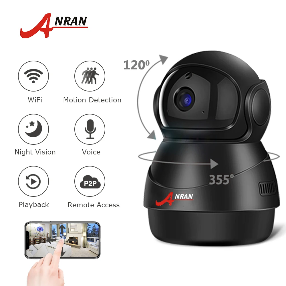 Камера видеонаблюдения ANRAN HD 1080P домашняя IP камера Wi Fi двусторонняя аудиосвязь