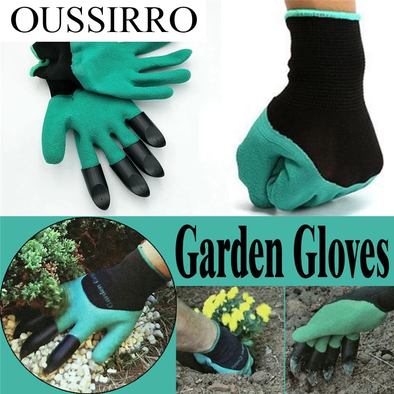 

1 pair new Gardening Gloves for garden Digging Planting with 4 ABS Plastic Claws Jun13 Professional Factory price Drop Shipping