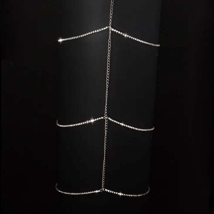 1 шт. блестящее женское ювелирное изделие Ретро серебряное Бедро цепочка для ног талия бедра сексуальная цепь для тела Ожерелье для живота на ноге аксессуары - Окраска металла: Посеребренный