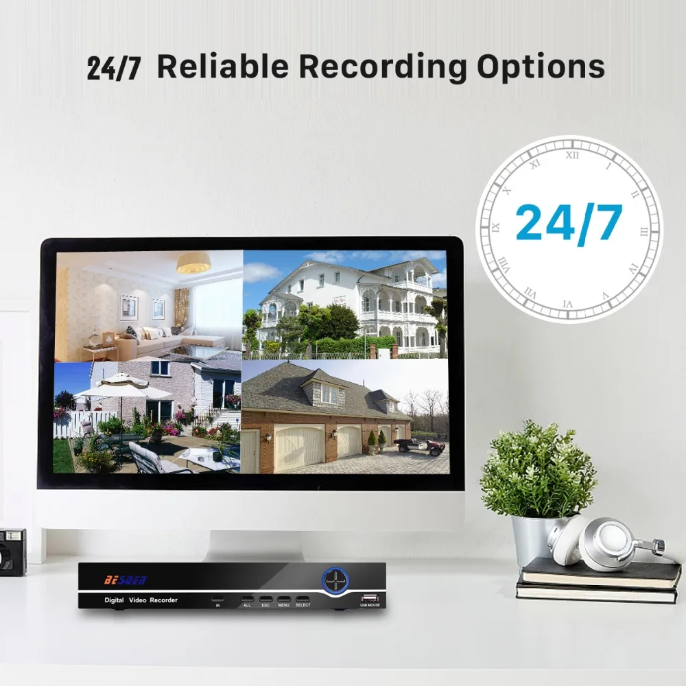 Besder H.265 H.264 POE IP CCTV NVR видеонаблюдения Видео Регистраторы 8CH 8CH 4MP 4CH 5MP PoE NVR IEE802.3af для ip-камеры с питанием по POE