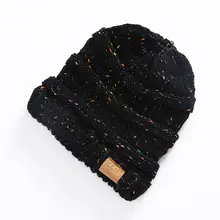 Осень Зима Новое поступление европейский и американский стиль Женская Повседневная теплая вязаная шапка с отверстием для хвоста марлевая цветная шерсть шляпа