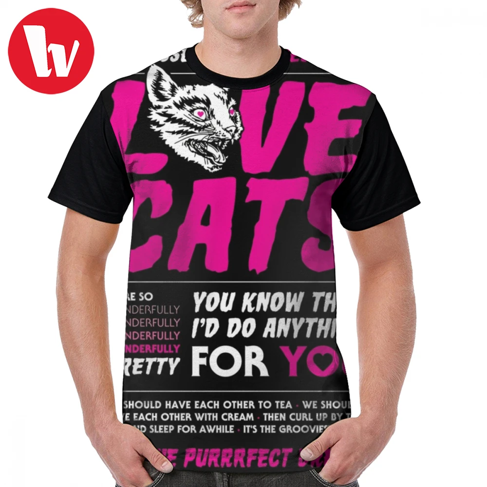 

The Cure T Shirt Love Cats T-Shirt Short Sleeves Print Graphic Tee Shirt 100 Polyester Beach Men Plus size Funny Tshirt
