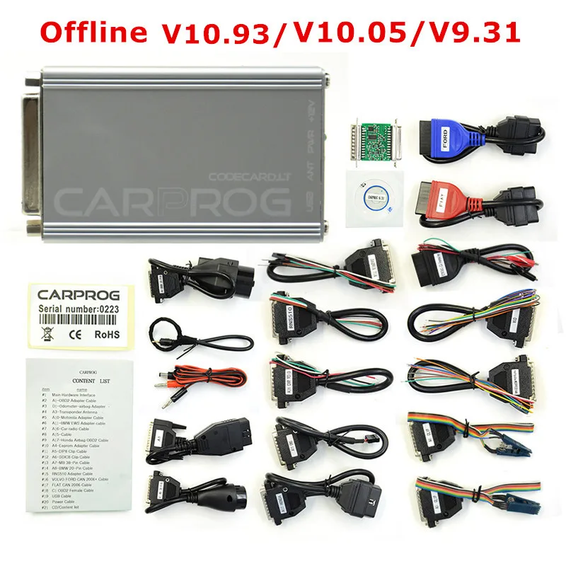 car battery trickle charger Online Carprog V8.21 With Keygen Full Adapters Car Prog V8.21 / V10.93 For Airbag/Radio/IMMO/ECU Programmer Auto Repair Tool car inspection equipment for sale Code Readers & Scanning Tools