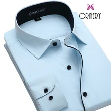 Orinery Лидер продаж сплошной Для мужчин платье рубашка Новинка года дизайнер с длинным рукавом Camisa Masculina Slim Fit Высококачественная брендовая одежда свадебное платье