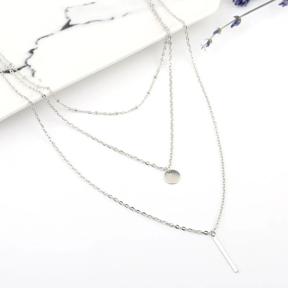 Ожерелье Цвет кулона del oro de la manera многослойное borlas collares gargantilla pluma ожерелье colgantes