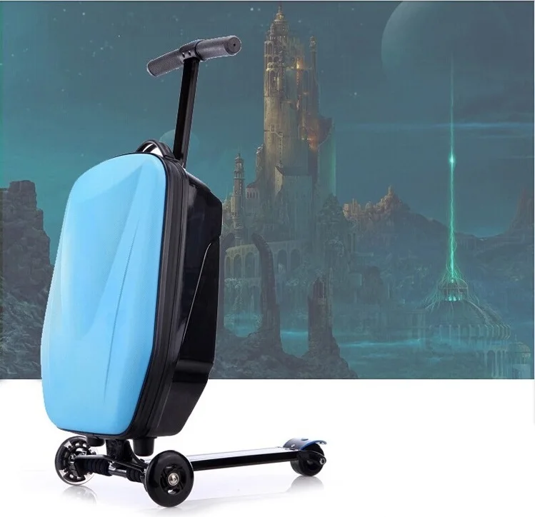 ПК 21 дюйм студентов чемодан-скутер мальчик крутой тележки случае 3D экструзии бизнес путешествия скейтборд багаж ребенок - Цвет: D style